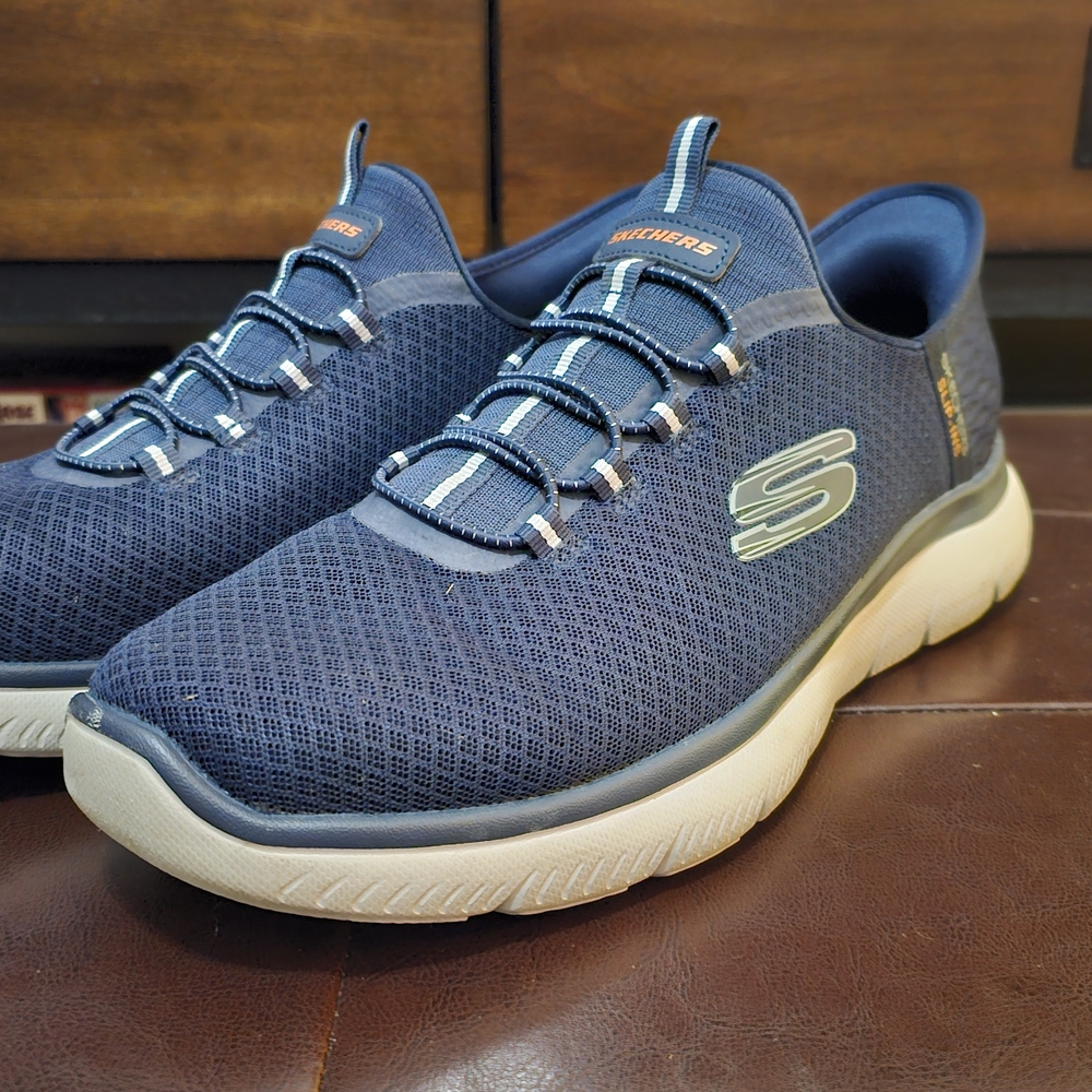 Skechers Slip Ins Men's Navy Athletic Shoes 10.5 Wide